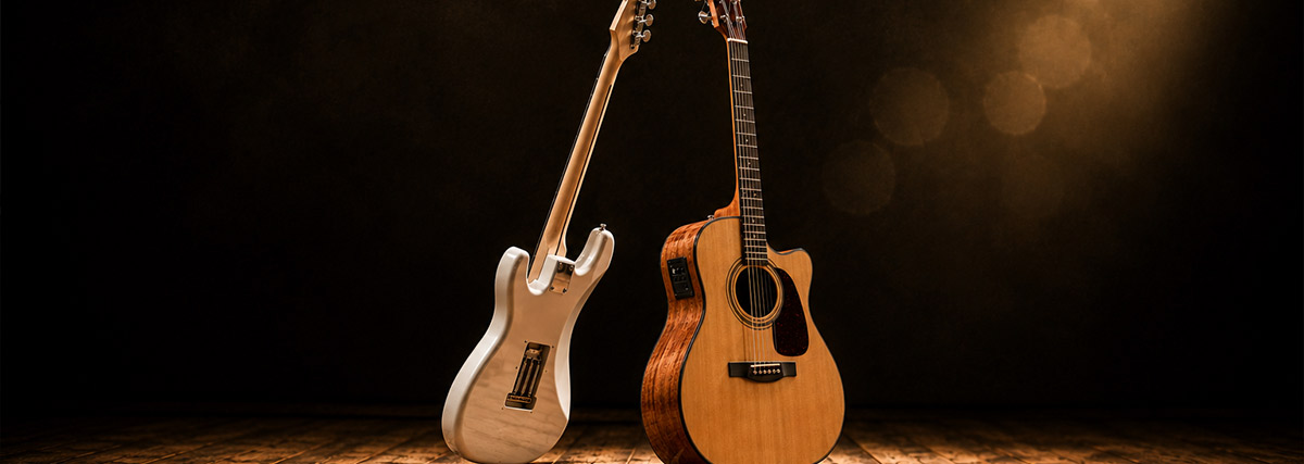 E-Gitarre und Westerngitarre