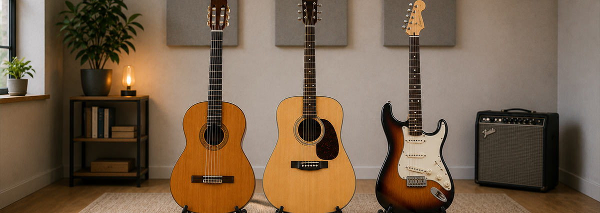 Klassische Gitarre, Westerngitarre und E-Gitarre